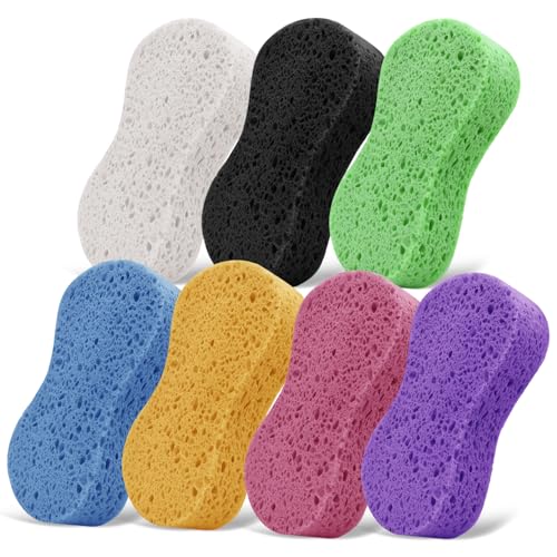 7-Pack Large Natural Cellulose Sponges 7.68" x3.74 x1.38-Super Absorbent and Biodegradable, Extra Thick Foam Kit for All-Purpose Cleaning, Ideal Washing Sponges for Kitchen Bathroom Household, Mixed - color: Mixed