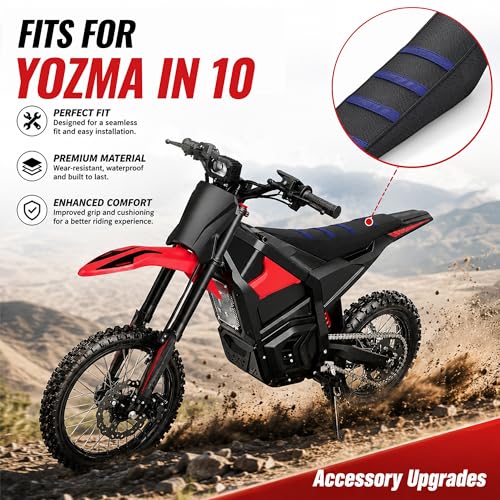 Seat Cover for Yozma IN10,Non-Slip Motorcycle Cushion Cover for Electric Dirt Bike Ebike Yozma in 10-Blue - color: Blue