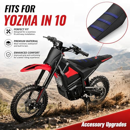 Seat Cover for Yozma IN10,Non-Slip Motorcycle Cushion Cover for Electric Dirt Bike Ebike Yozma in 10-Blue - color: Blue