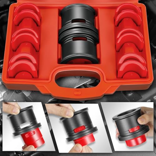 DNA MOTORING 14pcs Motorcycle Fork Seal Driver Set, Universal Fork Seal Driver Tool Kit on 35mm - 50mm, 35mm 36mm 40mm 41mm 42mm 43mm 45mm 46mm 47mm 48mm 49mm 50mm, TOOLS-00772
