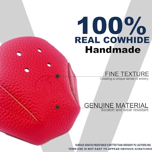 100% Real Cowhide | Toe Cap Guard Protectors | Roller Skate Derby Speed 1 Pair(Red) - color: Red