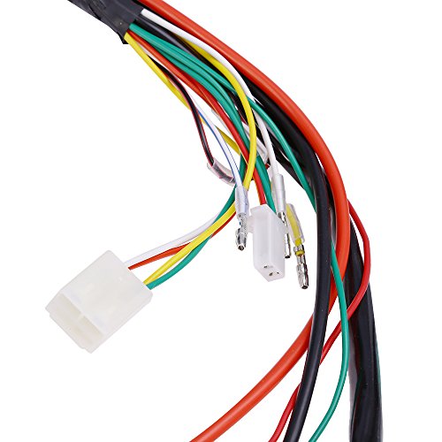 Anxingo Electric Start Wire Loom Wiring Harness Quad Complete Harness Fit for Chinese ATV UTV Quad 4 Wheeler 50cc 70cc 90cc 110cc