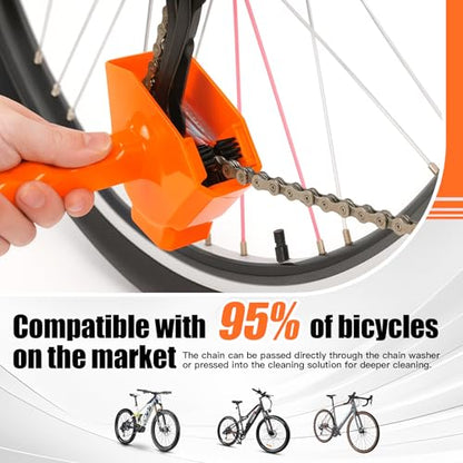 Revolutionary Soak Action Bike Chain Cleaner, Deep Clean in 3 Mins, No Assembly, Ready to Use, All-in-One Tool for MTB & Road Bikes