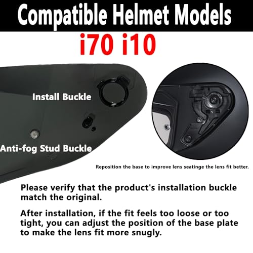 i10 Helmet Shield for i70/i10/HJ-31 Helmets, UV Protection Windproof Moto Helmet Visor Shield Helmet Accessories (Revo Rose Red) - color: Revo Rose Red