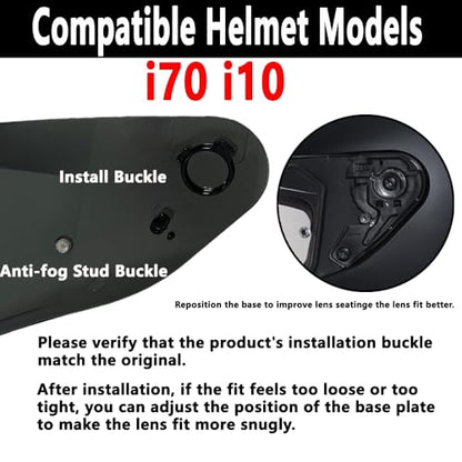 i10 Helmet Shield for i70/i10/HJ-31 Helmets, UV Protection Windproof Moto Helmet Visor Shield Helmet Accessories (Revo Rose Red) - color: Revo Rose Red
