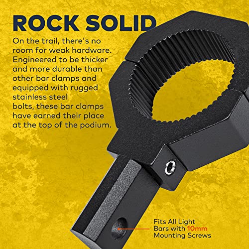 Off-Road ATV UTV Light Bar Mount Mounting Bracket Bar Clamp Kit [1"/1.5"/1.75"/2" Inch] [360-Degree] [2 x Stud Size] [Aluminium] [1 Unit] Bull Bar Roll Bar Clamp Roll Cage Clamps Mount for ATV UTV - size: 1-Pack (Standard)