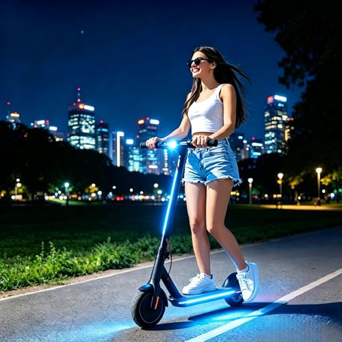 USB Battery Box COB LED Scooter Bike Ambient Light, 8 Lighting Modes, Waterproof No-Wiring Safety Warning Flexible Strip Light for Electric Scooter, Bicycle, Kids Balance Bike - color: Blue