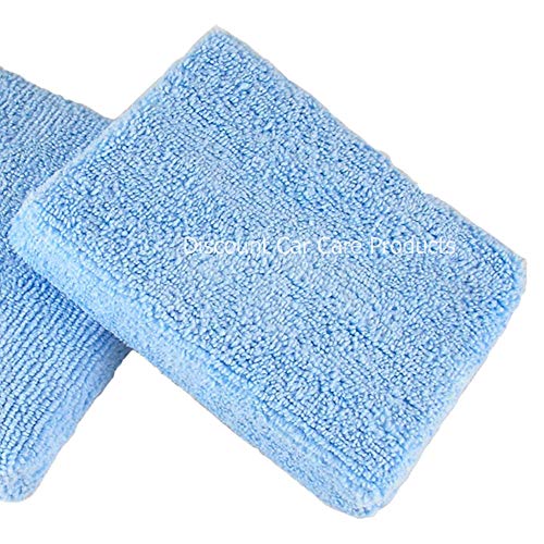 Microfiber Car Wax Applicator Pad, 5" x 3.75" x 1" – Reusable, Scratch-Safe Foam & Plush Microfiber, Washable Detailing Pads (96 Pack)