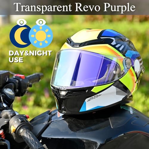 Compatible With K6S Visor K6 Face Shield Replacement Tinted Visor Helmet Accessories (Transparent Revo Purple) - color: Transparent Revo Purple