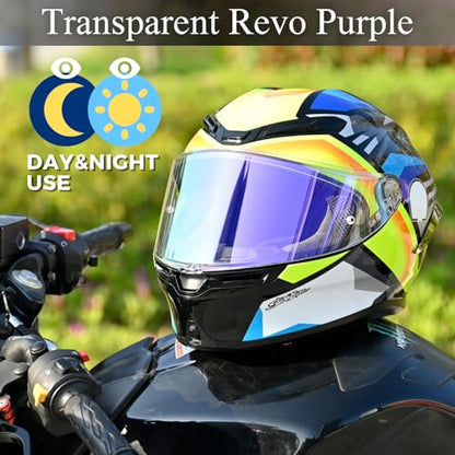 Compatible With K6S Visor K6 Face Shield Replacement Tinted Visor Helmet Accessories (Transparent Revo Purple) - color: Transparent Revo Purple