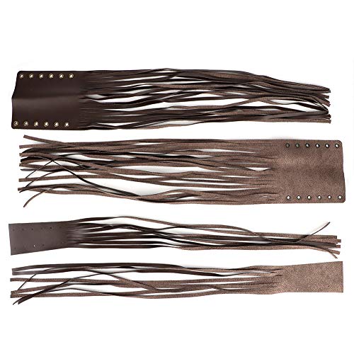 Hand Grips Tassel Fringe Wrap Cover, Qiilu Universal Hand Grips Tassel Fringe Wrap Cover Motorcycle Brake Clutch Lever Streamer 7/8In 1In Fit for (Brown) - color: Brown