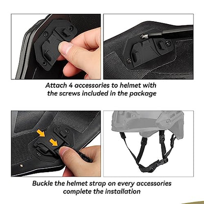 Tactical Helmet Chin Strap Adjustable Dial 4 Points Suspension System with Bolts and Screws for Tactical Fast MICH Bump Helmet Accessory - color: Style 3-Black