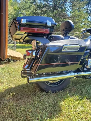 ECOTRIC King Luggage Trunk Bracket Rack Compatible with 1997-2008 Harley Touring FL Mount King Latches Razor Chop Trunk Mount - Black - color: Black