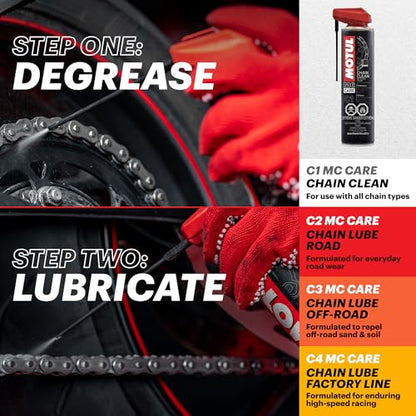 Motul MC Care C3 Off RoadChain Lube – Motorcycle Chain Lubricant Spray for Dirt Bikes & ATVs, High Adhesion, Anti-Wear & Mud Resistance, O-Ring Safe, 9.3 oz