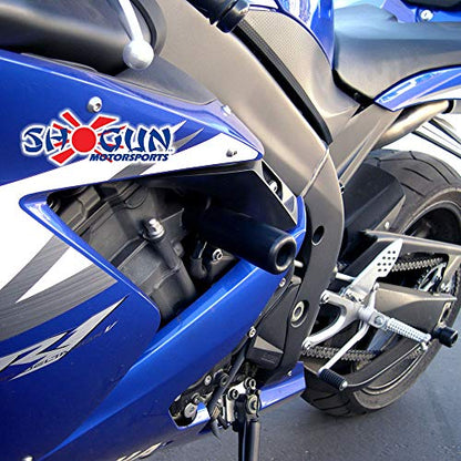 Shogun USA Made Yam YZF-R1 R1 2004 2005 2006 Black No Cut Frame Sliders - 750-6709