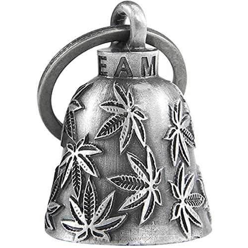 Dream Apparel Motorcycle Bell Guardian Angel Drive Away Gremlin, Biker Bell for Men Women Rider Riding, Good Luck Gift - color: Leaves