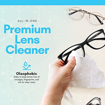 Anti-Fog Disposable lens Wipe | Easy to Use Lens Cleaner | Anti Static for Glasses | Eye glasses | Goggles | Sunglasses | Anti Reflectives | Swim Goggles | Visors | Scuba Mask | VR | Eyeglasses