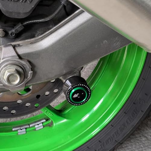 8MM Swingarm Spools Fit For Ninja 400 650 1000SX ZX-6R ZX-10R ZX-25R 2023 2024 2025 Rear Frame Stand NINJA 400 650 Swingarm Spools Frame Sliders ZX6R Accessory ZX10R Accessories GN - color: green