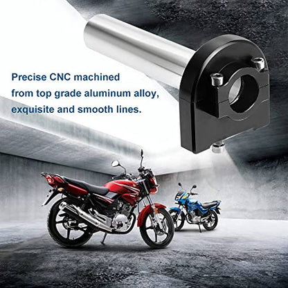 22mm 7/8" CNC Black Quick Throttle Twist Grip - Motorcycle Aluminum Handlebar Accelerator Replacement for Kawasaki Honda Suzuki Ducati