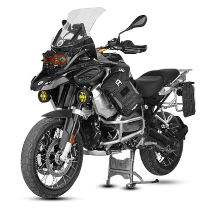 Motorcycle Crash Bar Bag 7L Waterproof Motorbike Side Pannier Bag with MOLLE System Tail Luggage for Adventure Touring Bikes Black 1pc - color: Black7L