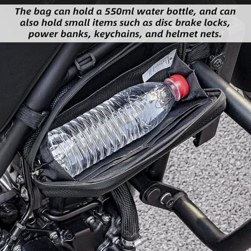 OUKENS Motorcycle Tail Bag, Universal EVA Hard Shell Triangle Waterproof Motorcycle Side Bag Bike Luggage Storage with Double Sealing Zippers, Black