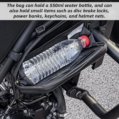 OUKENS Motorcycle Tail Bag, Universal EVA Hard Shell Triangle Waterproof Motorcycle Side Bag Bike Luggage Storage with Double Sealing Zippers, Black