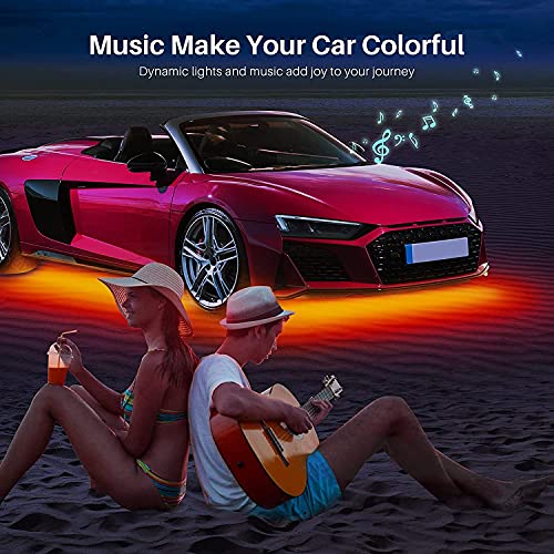 LED Underglow Kit for Car, 16 Million RGB Colors 29 Modes, APP + Remote Control, Music Sync & DIY Mode, Waterproof Under Car Lights Exterior for SUVs Trucks, DC 12V