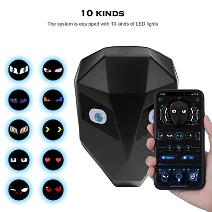 Ruconla LED Backpack Laptop Bag Motorcycle Riding bag, Hard Shell LED Motorbike Luggage Bags High-Capacity Helmet, Waterproof Backpack With Programmable Screen - color: Black