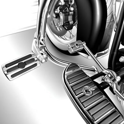 Motorcycle HD Highway Foot Pegs, Footrest, 10mm, Compatible with Harley Touring Electra Street Road Glide - color: Chrome#8