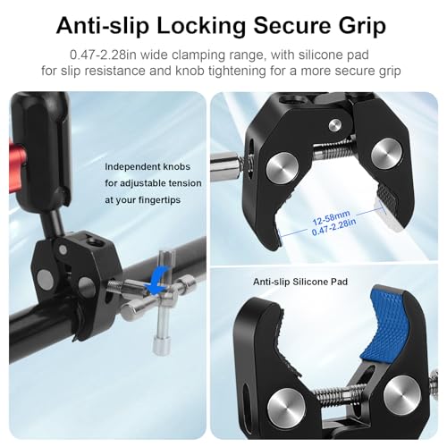 Motorcycle Handlebar Mount Kit with 47.28" Invisible Selfie Stick & Heavy Duty Double Clamps | POV Riding Mount for Insta360 X4 X3 X2 GO3/2, Action Cameras, Bike Mount System
