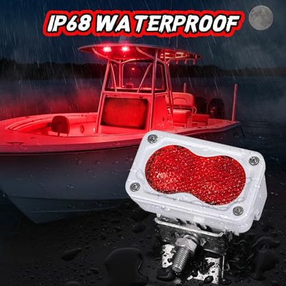 Red LED Pod Lights 3 Inch 2PCS Auxiliary Rear Fog Light Cube Off Road Backup Driving Light Bar Red Hunting Fishing Emergency Safety Signal Work Lights for Truck UTV Pickup Boat - color: Red