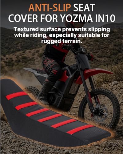 Ebike Seat Cover for Yozma in 10 Electric Dirt Bike, Anti-Slip and Waterproof, Thickened Seat Cover for Yozma in 10 Electric Motorcycle, Ebike Upgraded Replacement Part, Red - color: Red