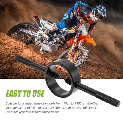 Universal Motorcycle Fork Spring Compressor Tool Kit, Radial Pin Spanner and Cartridge Rod Holding Tool, Suitable for All 50cc-1300cc Motorcycle