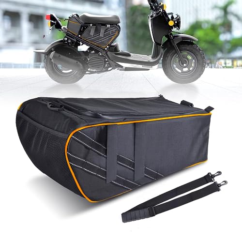 Under Seat Bag Compatible with Honda Ruckus 2010-2025, Water-Resistant Scooter Side Frame Storage Bag with Shoulder Strap - Orange Trim - color: Orange