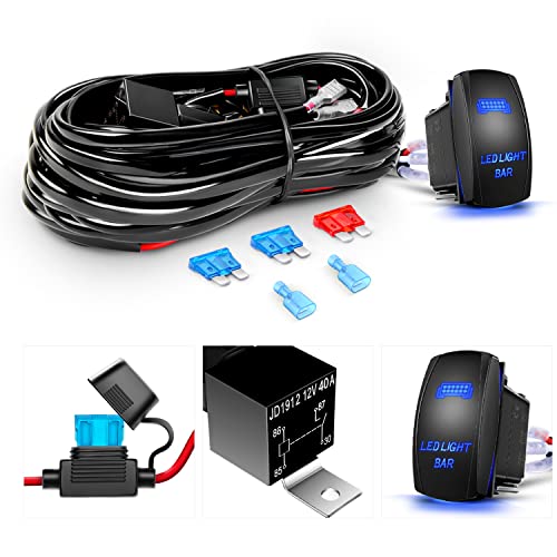 GOOACC 12 Inch 72W Led Light Bar Spot Flood Combo Driving Lighting Off Road Lights Led Lamp with 12V 5Pin Rocker Switch Wiring Harness kit for Truck Golf Cart SUV ATV UTV Boat, 2 Years Warranty - color: 72W Light Bar + Rocker Switch Wiring Harness