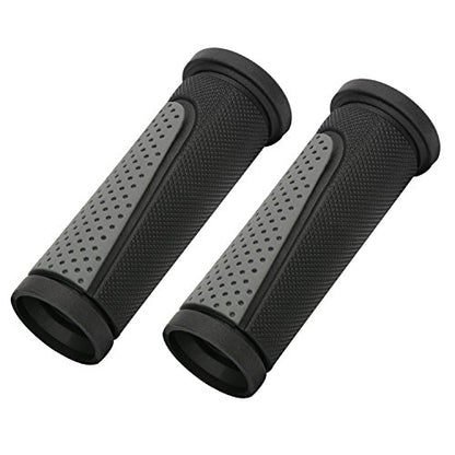 TOPCABIN Bike Handlebar Grips,Short Mini Bicycle Handlebar Grips Two-Color Rubber Bike Grips Fit Many Standard Bikes 2PCS 90MM Length - color: Black + Grey - 90mm