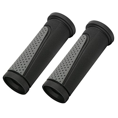 TOPCABIN Bike Handlebar Grips,Short Mini Bicycle Handlebar Grips Two-Color Rubber Bike Grips Fit Many Standard Bikes 2PCS 90MM Length - color: Black + Grey - 90mm