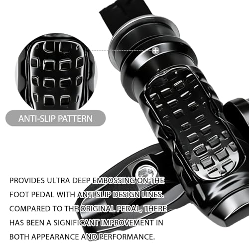 2PCS Motorcycle Foot Pegs, Footpegs Footrest Pegs Pedals for Motorcycle Rear Passenger, 8MM Screw Hole Aluminum Alloy Front Foot Rests Kit for Bicycle Motorbike Scooter Sport Modification(Black)