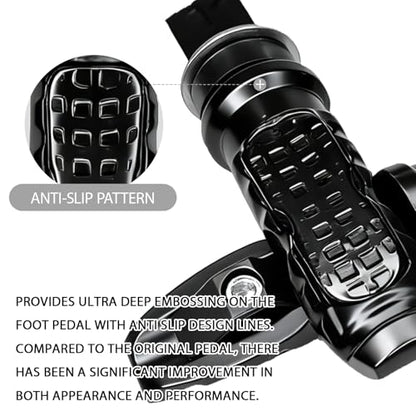 2PCS Motorcycle Foot Pegs, Footpegs Footrest Pegs Pedals for Motorcycle Rear Passenger, 8MM Screw Hole Aluminum Alloy Front Foot Rests Kit for Bicycle Motorbike Scooter Sport Modification(Black)