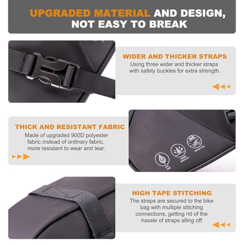 NDakter Bike Seat Bag, Expandable Bicycle Saddle Bag Under Seat, Waterproof Reflective Cycling Seat Pouch for Mountain Road Commuter & Ebikes, 1.5-2L Bike Tool Storage Pack