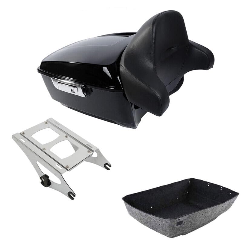 TCMT King Motorcycle Trunk Box Backrest Chrome 2 Up Mount Rack Fit For Harley 2014-2025 Touring CVO Road King Road Glide Street Glide Electra Glide Pack - color: Style A Chrome 2 Up Rack#2