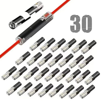 30pcs Pluggable LED Wire Connectors, 1-Pin 1-Way Universal Quick Splice Terminals, Single-Line Interlocking Detachable LED Connectors,Featuring Quick-Connect Terminals Suitable for AWG 20-24 - color: Black-1PIN 30Pcs