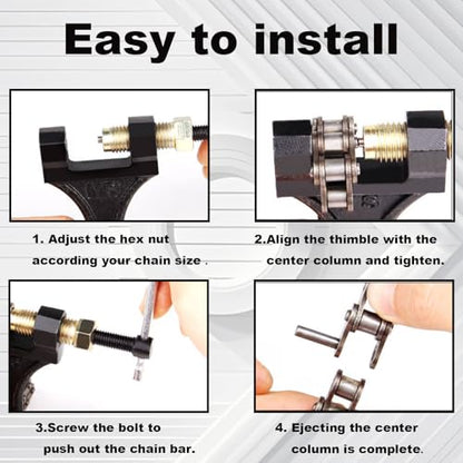 Chain Breaker #420-530, Heavy Duty Chain Breaker Riveting Tool, Chain Removal Pin Link Splitter Motorcycle Accessories Fit for Bike Bicycle ATV Dirt Pit Quad Go Kart Scooter Tractor Chain Break