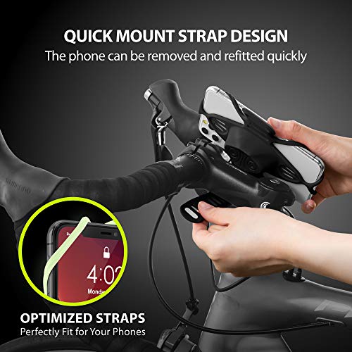 BONE Bike Tie Pro 4, Bike Cell Phone Mount for Stem, Scratch-Free Silicone Holder with Shock-Absorbing Design, Universal Cycling Phone Holder Compatible with Most Smartphones (Luminous - Stem) - color: Bike Tie Pro 4 - Luminous