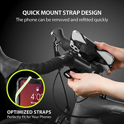 BONE Bike Tie Pro 4, Bike Cell Phone Mount for Stem, Scratch-Free Silicone Holder with Shock-Absorbing Design, Universal Cycling Phone Holder Compatible with Most Smartphones (Luminous - Stem) - color: Bike Tie Pro 4 - Luminous