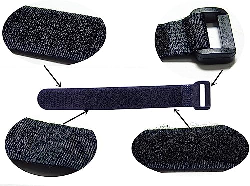 25pcs Black Reusable Fastening Cable Straps, Hook and Loop Cable Tie Down Straps 1" x 8" - size: 25 Pack 1 x 8 Inch