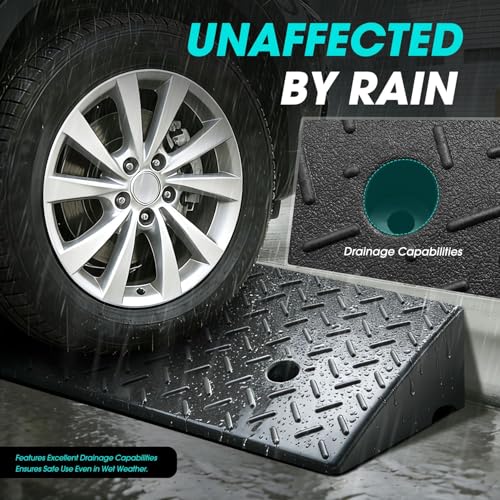DNA Motoring 1pcs 5.7" Rise Rubber Curb Ramp Heavy Duty Loading Driveway Ramp Threshold Ramp 38.6" W x 14.8" D x 5.7" H for Loading Dock, Warehouse, Motorcycles, Cars, TOOLS-00647 - style: 5.7 in