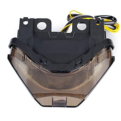 MZS Motorcycle Tail Light, LED Turn Signal Integrated Blinker Smoke Compatible with MT07 MT-07 FZ-07 FZ07 2014-2017 / YZF R3 2015-2024 / R25 2014-2024 / MT-03 2015-2019 / MT-25 2015-2019 - size: MT07/FZ07/ YZF R3/ R25/MT-03/MT-25