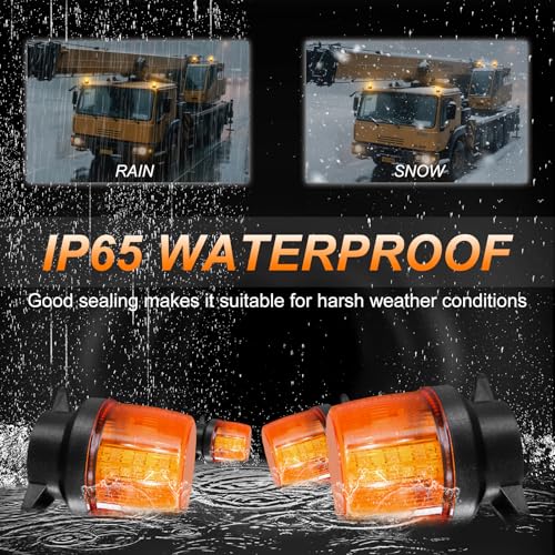 2PCS Amber Strobe Lights, 30-Led Emergency Safety Mini Strobe Beacon Lamp, Caution Flashing Warning Light For Cars, Trucks, Tow, Bus, Tractor, Trailer, ATV, RV, Vehicles