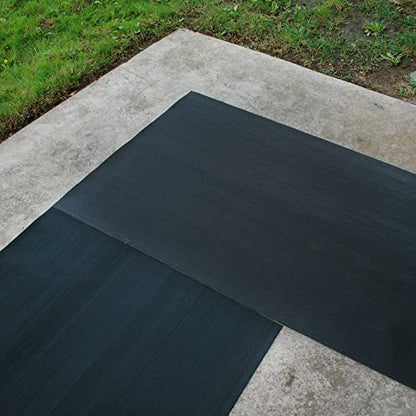 Rubber-Cal Fine Rib Corrugated Rubber Floor Mat - 1/8" x 3ft x 15ft Black - size: 180"L x 36"W x 0.1"Th